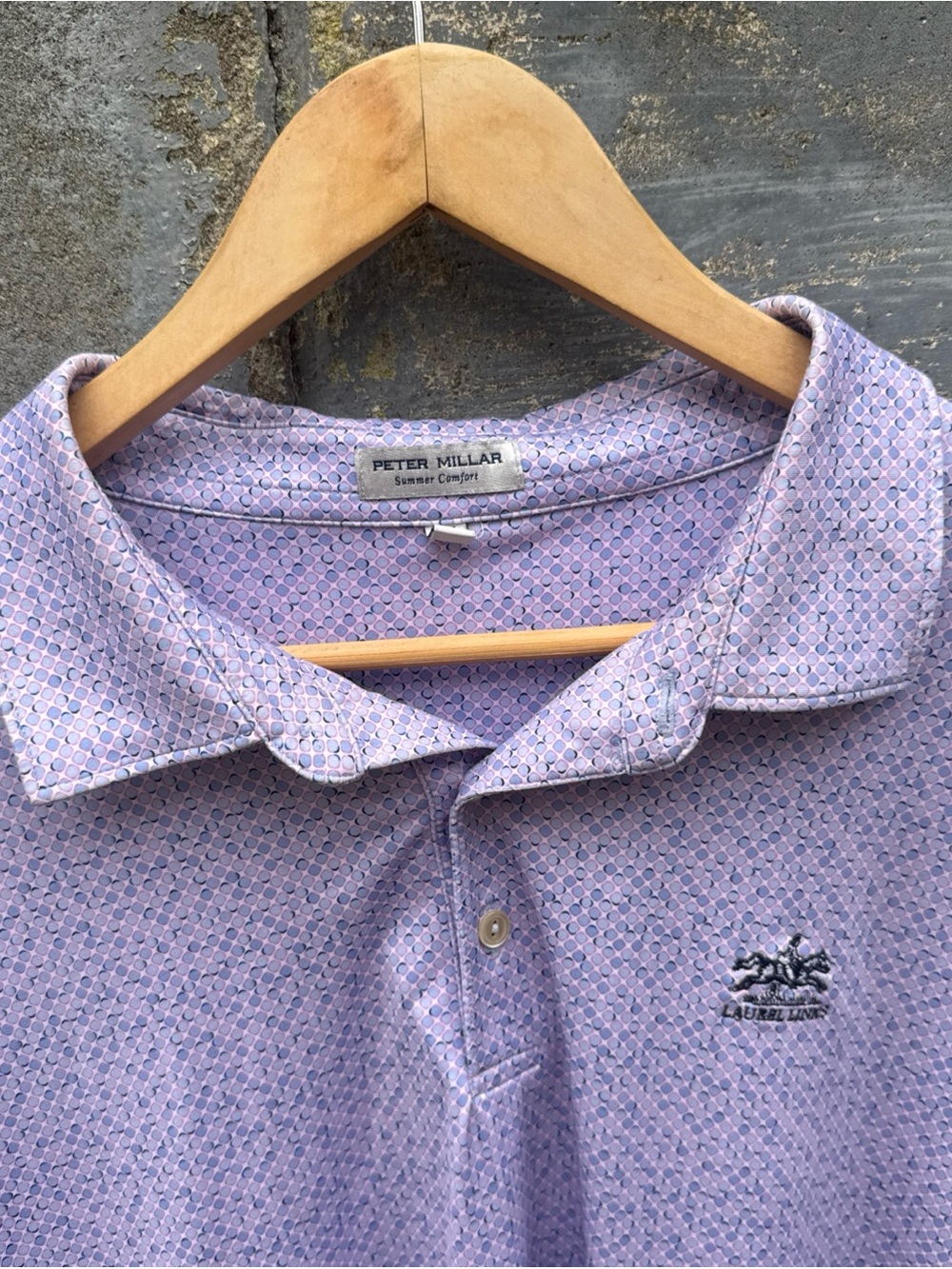 Peter Millar Summer Comfort Polo Shirt XXL Golf Long Island Geometric AOP